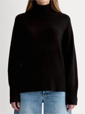 Tory Burch Black Turtleneck Cashmere-Blend Sweater Size 36